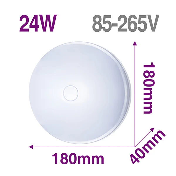 Светодиодный круглый панельный светильник 6 Вт 9 Вт 13 Вт 18 Вт 24 Вт 36 Вт современный светодиодный потолочный светильник AC85-265V светодиодный светильник для дома - Испускаемый цвет: Model A 24W