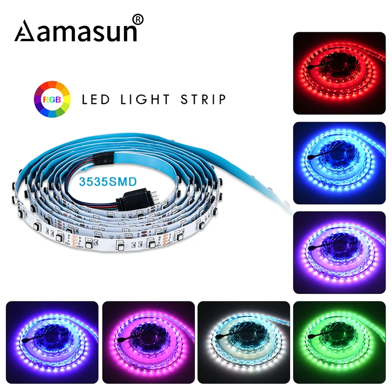 

12V RGB LED Strip Light 60leds/m 120leds/m 3535 Ribbon LED Brighter than 5050 Flexible Backlight 0.5M 1M 2M 3M 4M 5M Diode Tape