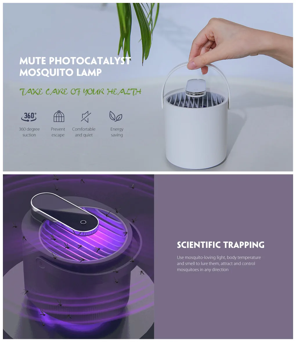 Противомоскитная лампа USB Жук Zapper фотокатализатор репелленты от комаров Ловушка открытый