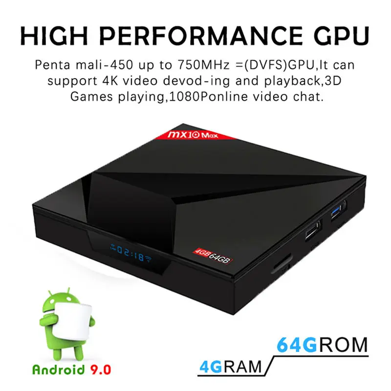 S8 Max + Android 9,0 Tv Box Rk3328 чип 4 K Hd 4 Gb + 64 Gb 2,4G/5 ГГц Wi-Fi 4 K Smart Tv Box (США Plug)