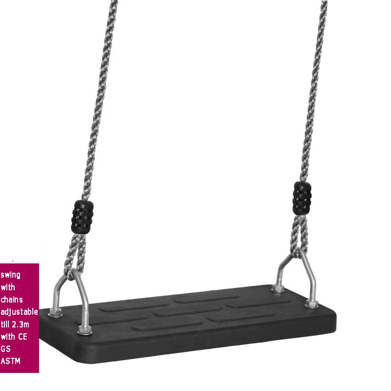 amusement rubber swing plate with climbing rope chains hooks durable