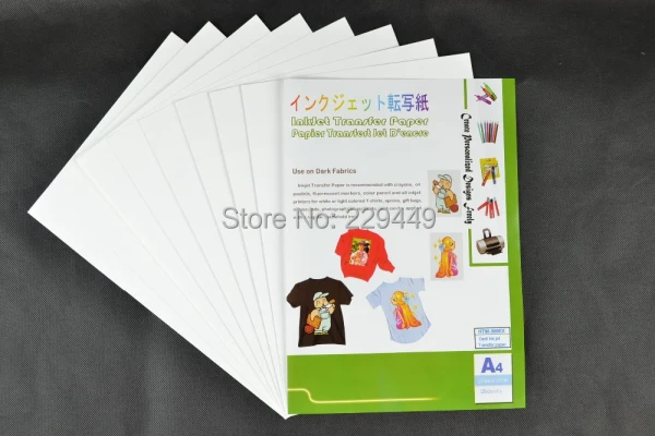 (A4*100 шт.) Утюг На темной струйной теплопередачи бумага для TextilI ron-On Papel для темной и легкой ткани оптовая продажа HTW-300EX