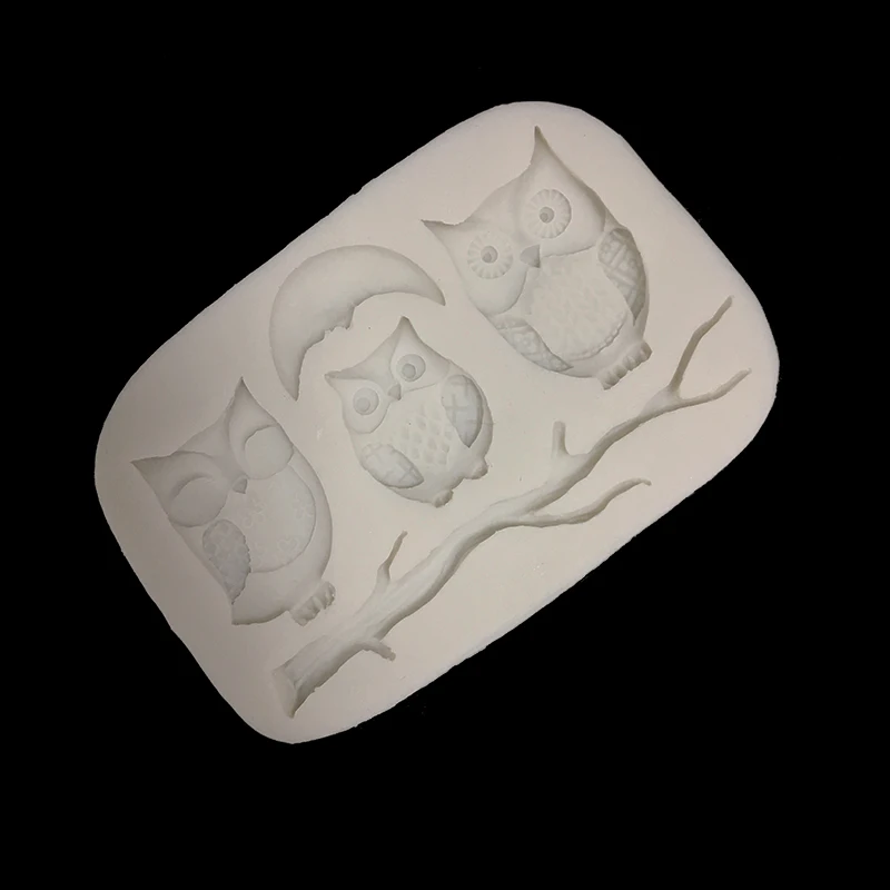 Minsunbak мультфильм силиконовая формочка в виде животного три совы инструменты для украшения шоколадного торта DIY выпечки Инструменты