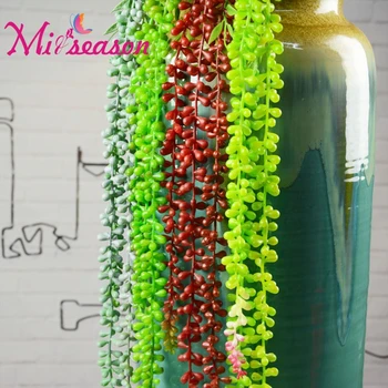 

Artificial fleshiness Lover Tears Succulents Pearls Fleshy Vine Flower Hanging Rattan Wall Garden Decor Plants Flower 70cm