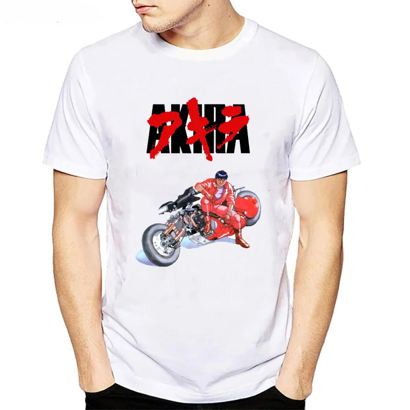 Летняя мода Akira Synthwave Футболка мужская Японская футболка Аниме Повседневная