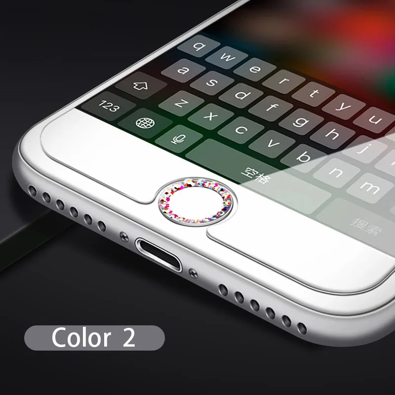 Универсальная наклейка на кнопку для дома iPhone 8 7 6 6 S Plus 5s SE Touch ID отпечаток пальца анти пот протектор для IPad Air 2 3 4 алмаз - Цвет: Color 2