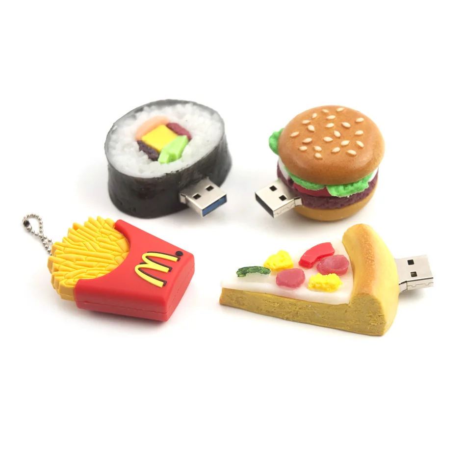 Usb флеш накопитель USB 2 0 128 ГБ 4 8 16 32 64 для картофеля фри пиццы суши гамбургера|64gb