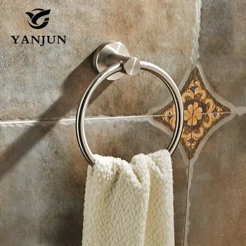 

Towel Ring Wall-mounted Brushed Stainless Steel Silver Towel Ring Towel Holder Bathroom Accessories For Home YANJUN-7553