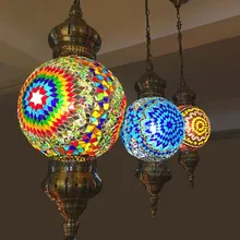 Турецкий марокканский подвесной светильник ручной работы, мозаичный витражный светильник для коридора, лестницы, кафе, ресторана, подвесной светильник