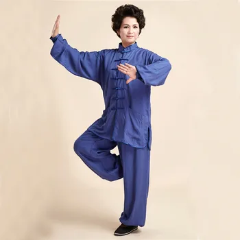

Brand New Blue Chinese Ladies Cotton Kung fu Tai Chi Suit Women Sets Clothing Size XXS XS S M L XL XXL XXXL 2527-5