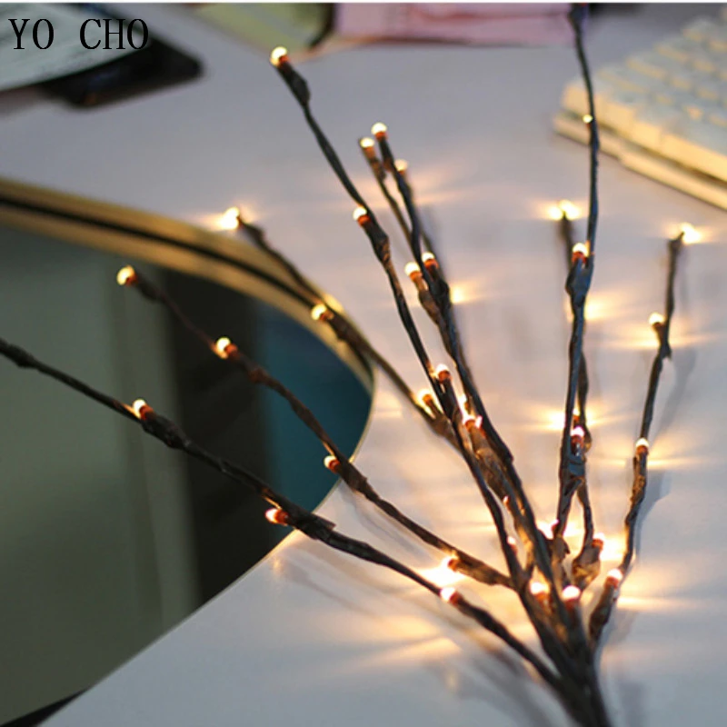 YO CHO искусственный светильник "ветви ивы" Цветочные Огни Декор для дома Рождественская вечеринка День Святого Валентина подарок для жены праздничное освещение