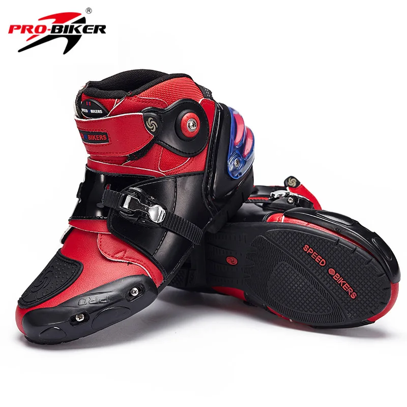 Pro botas de motocicleta Moto Short de deporte de cuero de microfibra Probiker de tobillo en zapatos Motocross Moto zapatos antideslizantes zapatos de