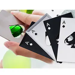 Нержавеющая сталь размер кредитной карты открывалка для бутылок покерные игровые карты лопаты газировка, пиво, бутылка крышка барная