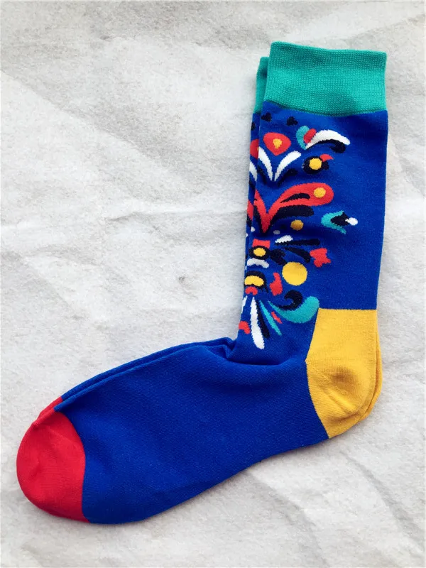 1 пара Марка Качество Для мужчин s Happy Socks 7 Цвета Полосатый плед носки в ромбик