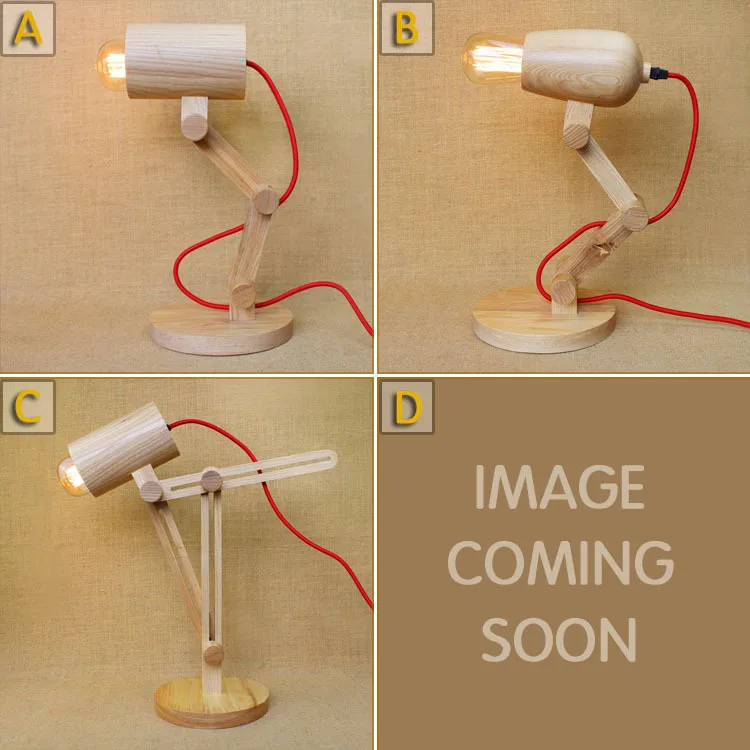 

Loft Vintage Industrial Table Light Edison Desk Lamp Log Wood Lamp Fold Unfold Cafe Bar Bedroom Home Decor