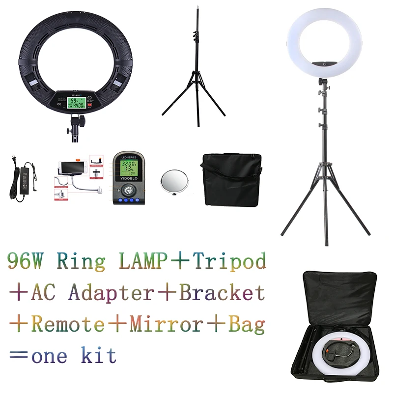 Yidoblo-Black-FE-480II-5600K-Dimmable-Camera-Ring-Light-480-LED-Video-Light-Lamp-LCD-RC