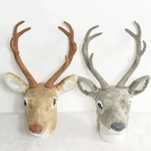 Искусственная голова оленя для украшения сада пластиковая голова оленя голова животного для декора стен голова оленя