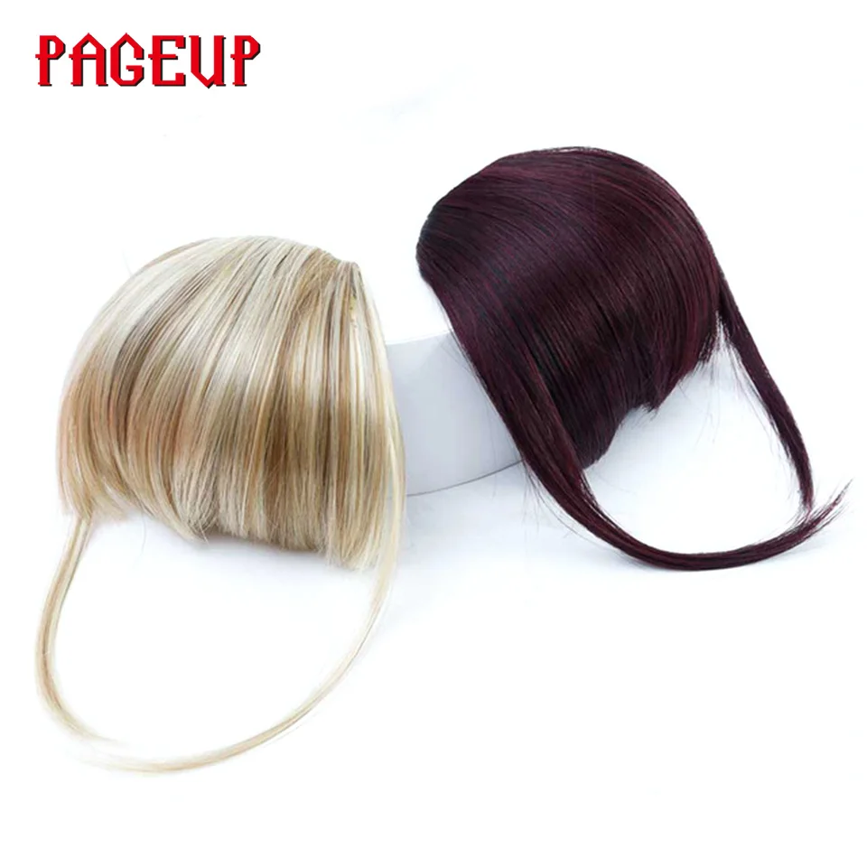 Pageup Высокая температура волокна челка клип в волосы челки накладные волосы синтетические поддельные челки кусок волос клип в наращивание волос