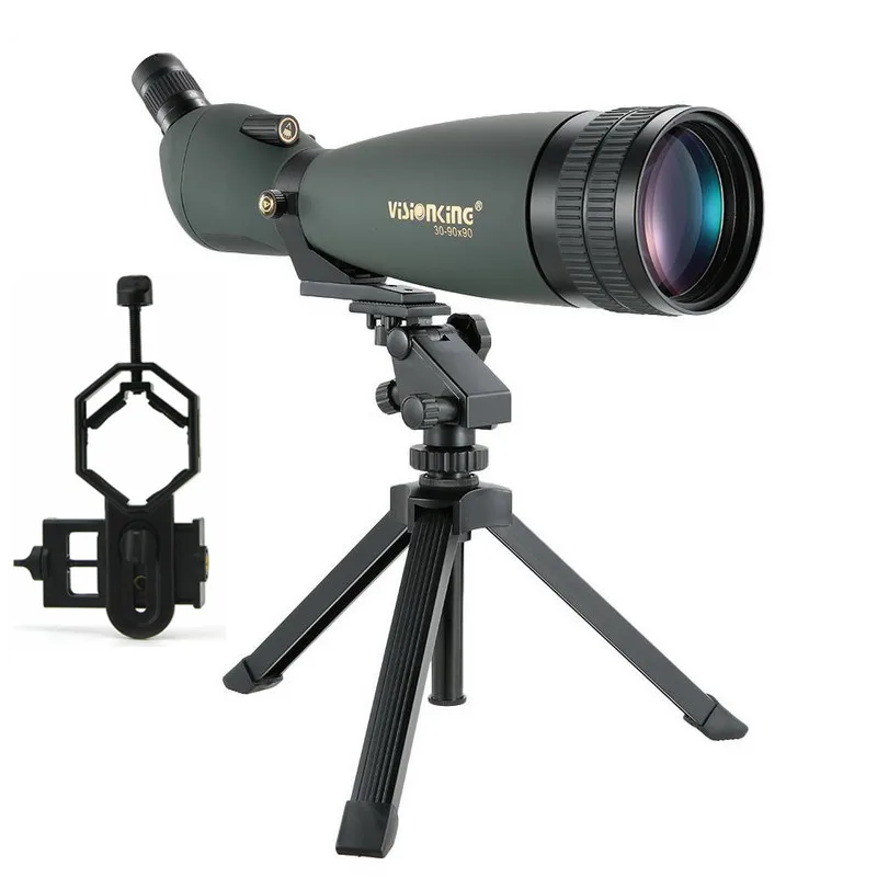 Visionking 30-90x90 Оптическая Труба с зумом высокой мощности монокулярный телескоп для охоты Гольф съемки с адаптером камеры телефона