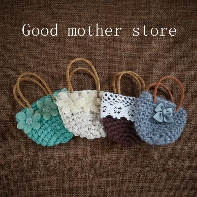 Baby girl bags newborn photography  props hand-crochet mini bag photo props accessories creative lovely handbag