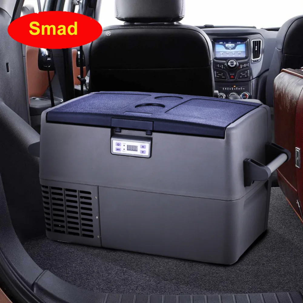 Image Smad 1.7 cu ft Mini Portable Compressor Refrigerator Interior Light RV Boat Fridge Freezer Car Truck Cooler Freezer
