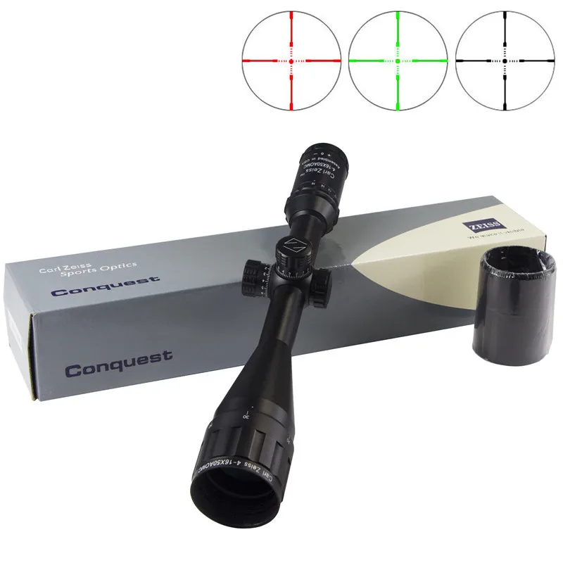 Черный завоевание Tatical 4-16x40 aomc подсветкой прицел красный/зеленый Mil-точка Сетка |