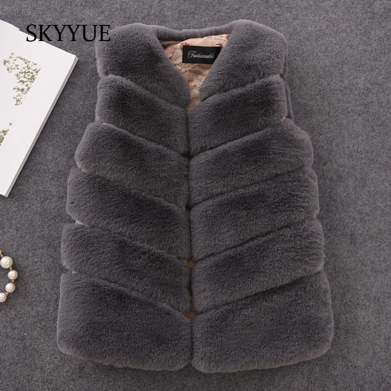 

Infant 2019 New Winter Fur Vest for Girls Outerwear Thick Warm Faux Fur Vest V-neck Short Fur Vest for 12m-16y Children Clothing