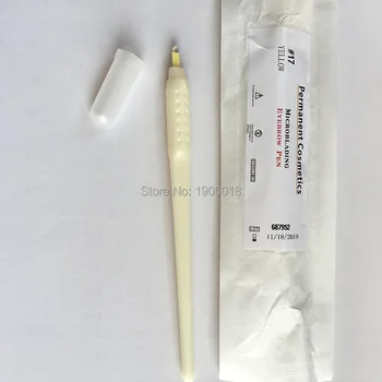 

Big discount 200pcs disposable microblading tattoo eyebrow pens with 12pin /17pin micro blades permanent makeup tattoo handpiece