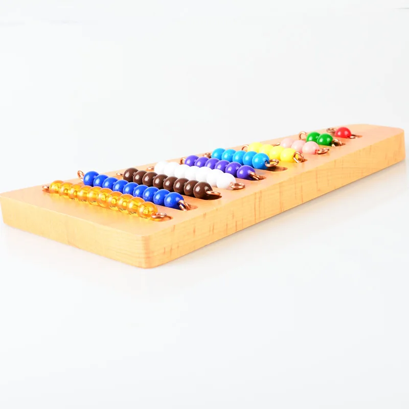 Genuine Montessori Math Manipulatives Kindergarten Color Beads And Arranging Rack Juguete Oyuncak Educativos Genuine Montessori Math Manipulatives Kindergarten Color Beads And Arranging Rack Juguete Oyuncak Educativos