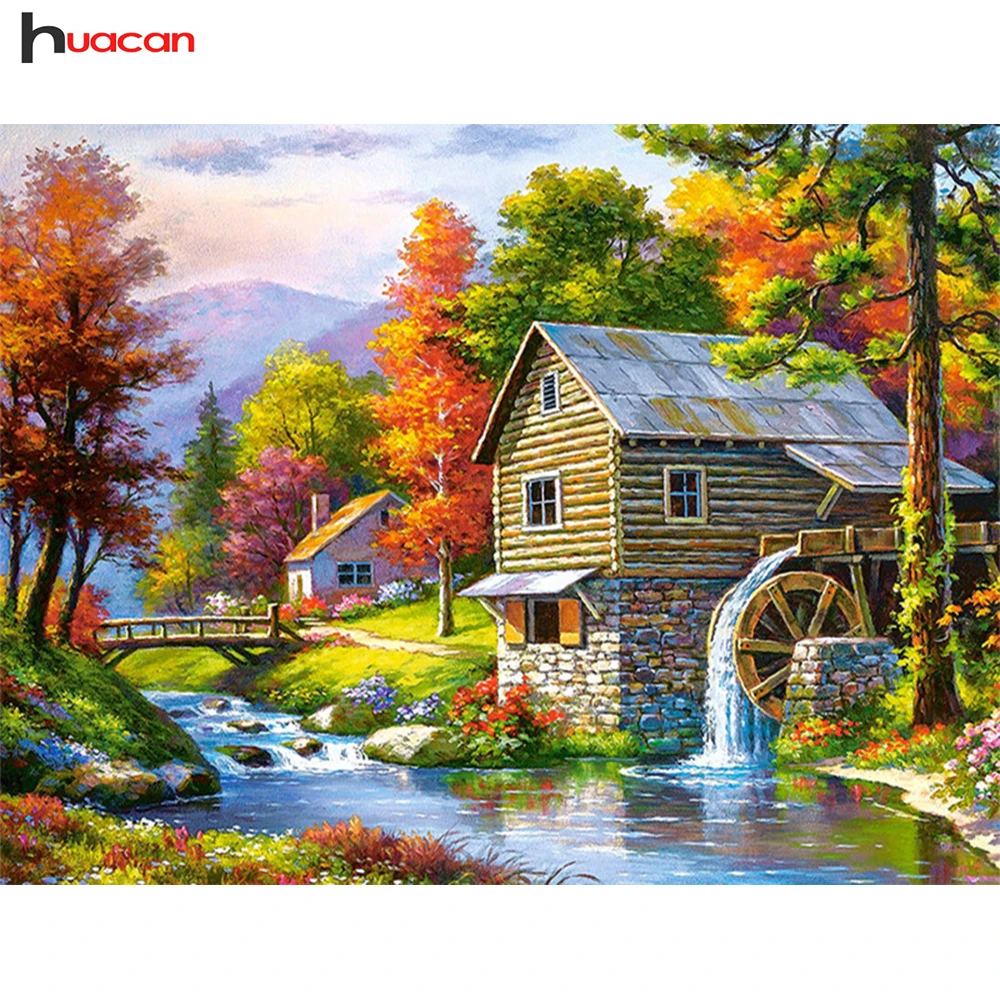 

5D DIY Diamond Painting Village Cross Stitch Diamond Embroidery Landscape Rhinestones Handmade Needlework Mosaic Home Decor