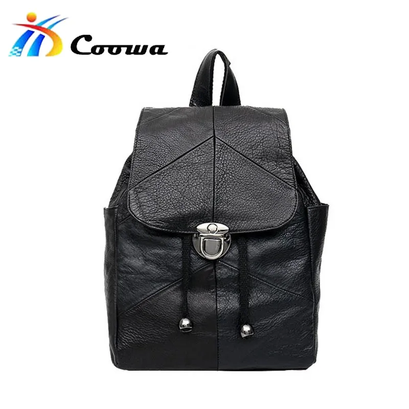 

Coowa Women Backpack High Quality genuine cow Leather backpack For Teenagers Girls Top-handle Backpacks Herald Fashion