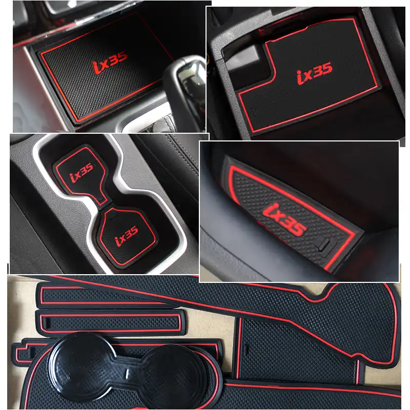Blanco CDEFG para Hyundai Tucson TL Coche Accesorios Antideslizante Copa Mats Anti Slip Puerta Ranura de Acceso Kit de la Estera del coj/ín de la Ranura decoraci/ón de Interiores