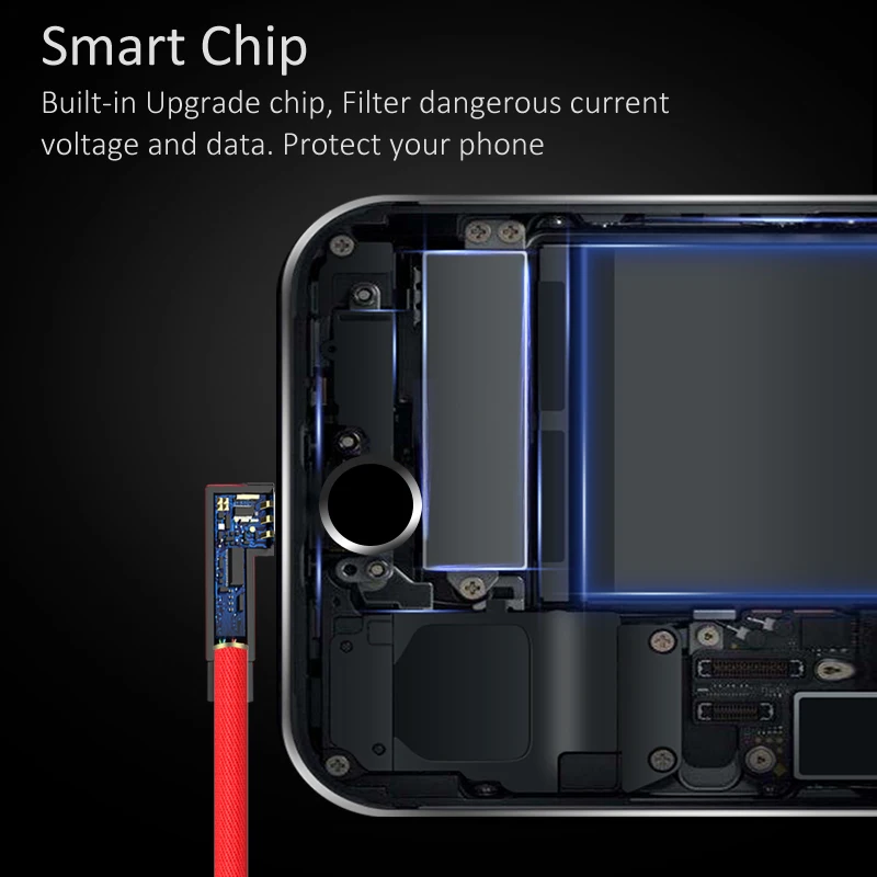 Зарядный usb кабель GUSGU для iphone быстрой зарядки с адаптером под углом 90 градусов USB X