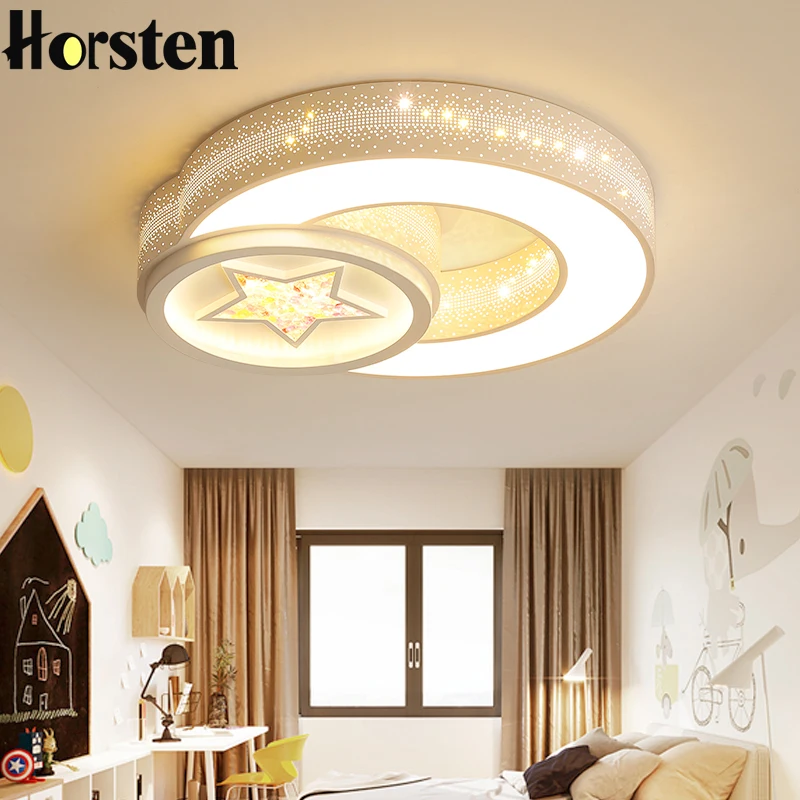 

Nordic Modern Star And Moon Ceiling Lights Creative Acrylic Round Children Kids Baby Bedroom Room Lighting Simple Ceiling Lamp