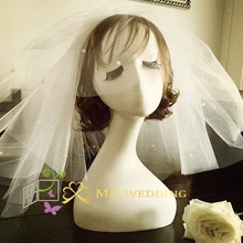 Свадебная вуаль белая/слоновая кость Короткая многослойная свадебная вуаль с расческой жемчужная мантилия Свадебные аксессуары Veu De Noiva MD3051