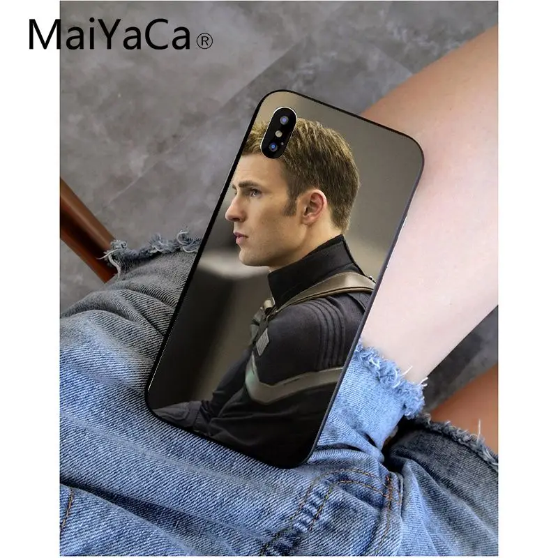 MaiYaCa Chris Evans черный ТПУ Мягкий силиконовый чехол для телефона чехол для Apple iPhone 8 7 6 6S Plus X XS MAX 5 5S SE XR чехол