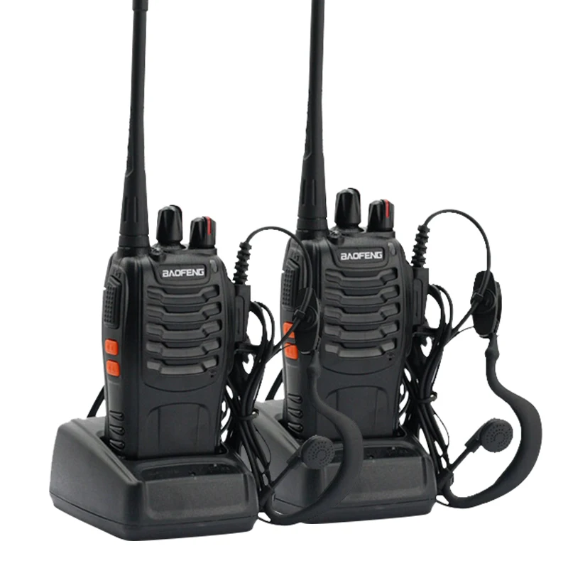

2PCS Baofeng BF-888S Walkie Talkie 5W Handheld Two Way Radio & Headsets UHF 400-470MHz Frequency Portable CB Radio Communicator