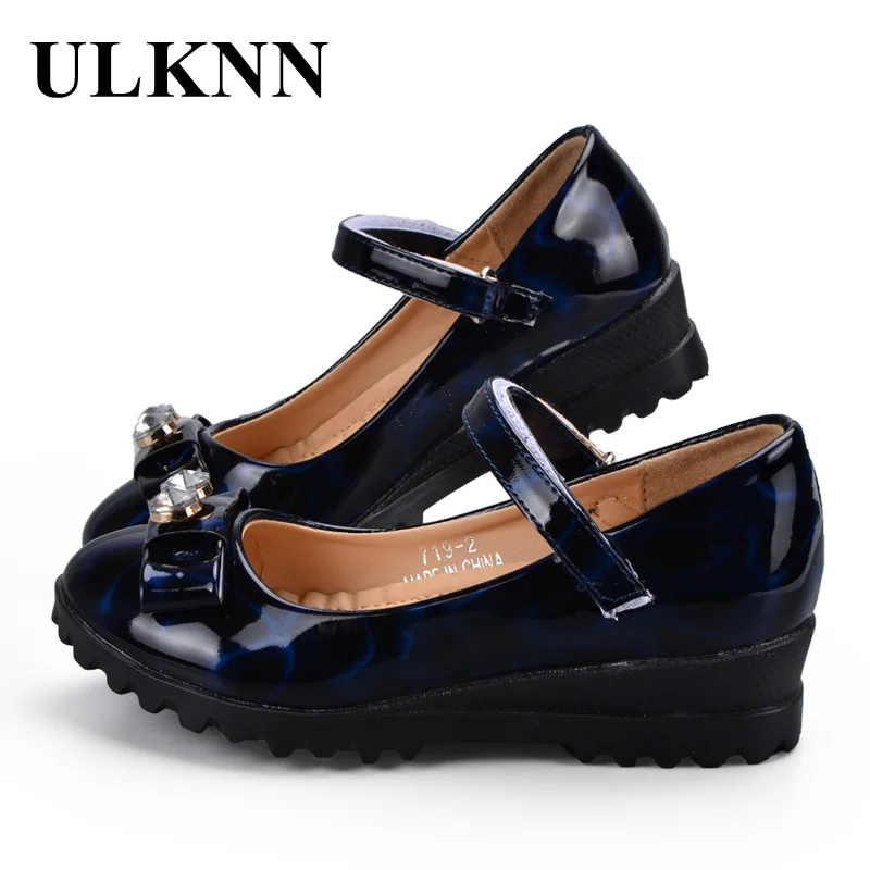 

ULKNN 2019 summer Girls Sandals Kids Shoes Leather Butterfly Massage Wedges Shoe For Party School Girl Baby Children Sandal