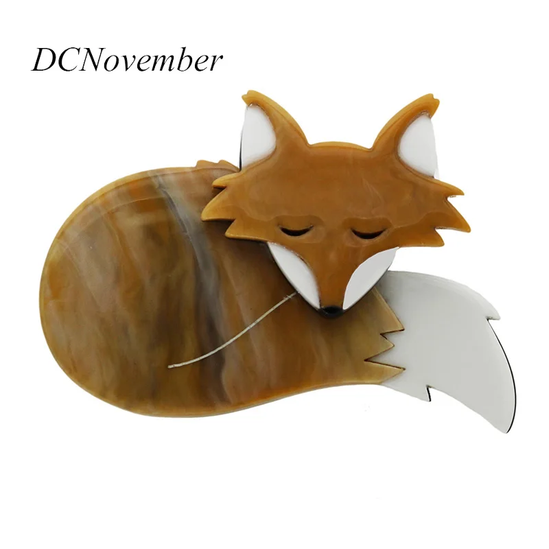Lovely Fox Brooches 3 Color Animal Foxes Brooches Women Vintage Acrylic Brooch Pin Resin Brooches Jewelry DCNovember