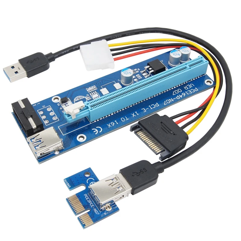 

USB 3.0 PCI-E PCI E Express Extender Riser Card 1x to 16x Cable 60cm SATA 15Pin Power Cable for BTC Miner Machine bitcoin mining