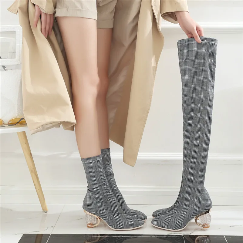 FEDONAS/модные пикантные женские сапоги выше колена; высокие осенне-зимние сапоги для вечеринок на высоком каблуке; женские облегающие высокие сапоги для танцев