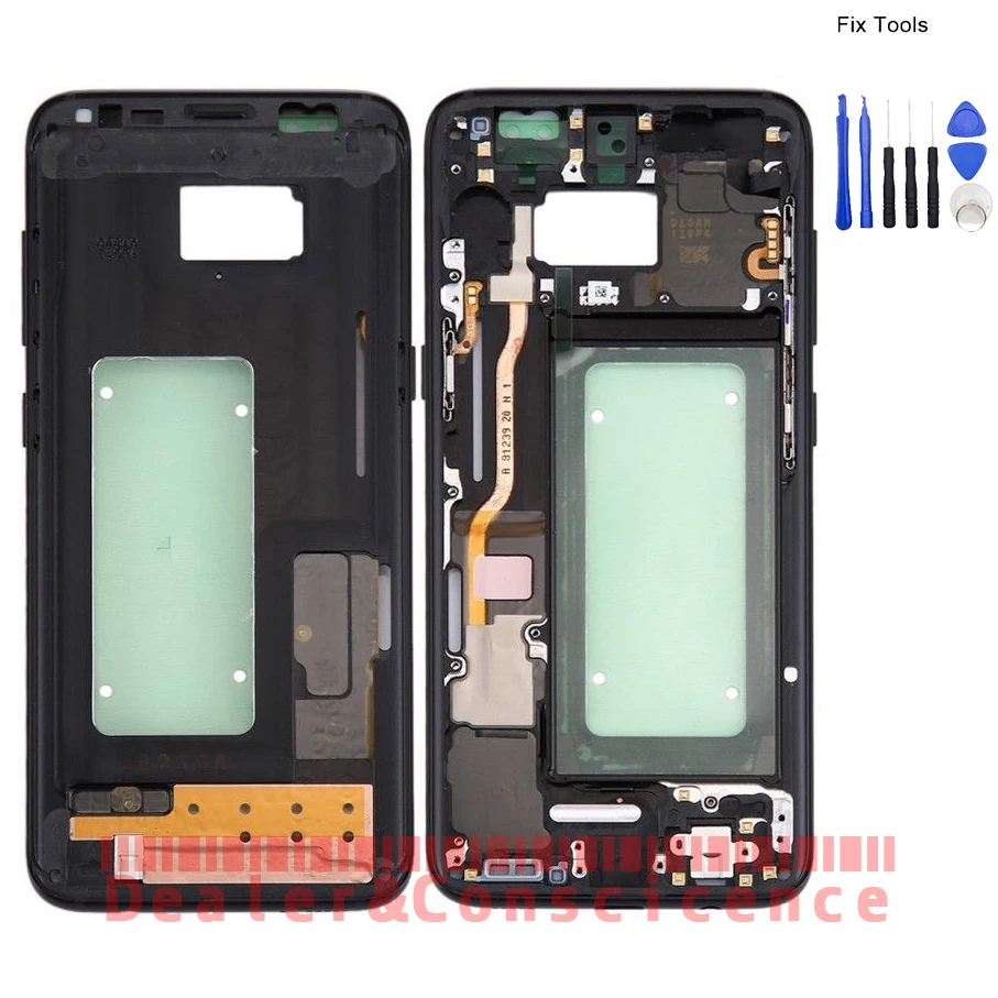 

1PCS Housing Midframe Bezel For Samsung Galaxy S8 G950 SM-G950F LCD Display Middle Frame Chassis Plate (make gold pins/Spot)