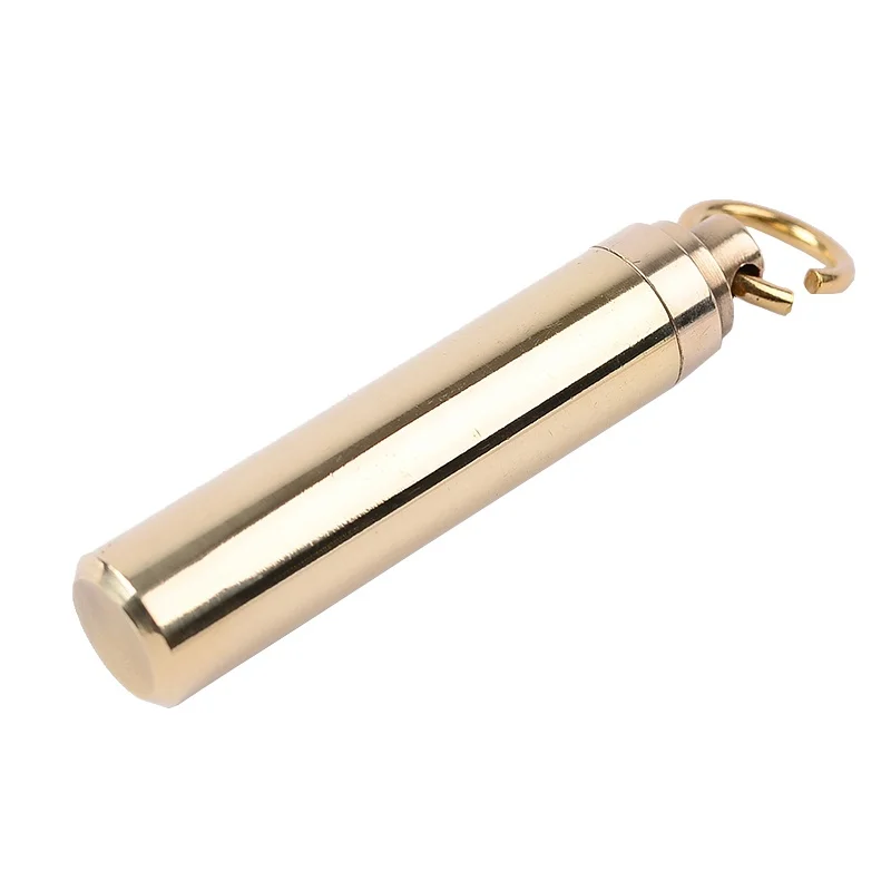 

Outdoor Waterproof Can Brass Sealed Box Pure Brass Mini Metal Drugs Waterproof Bin EDC Tool Equipment Outdoor Gadget