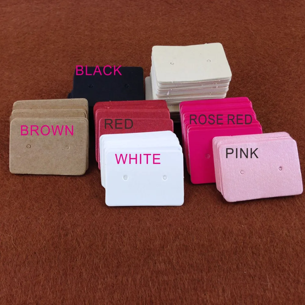 3.5*2.5cm 600pcs/ Lot Kraft Paper Ear Studs Hang Tag Jewelry Display