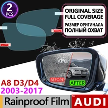 2 sztuk dla Audi A8 D3 D4 2003-2017 4E 4H pełna pokrywa Anti Fog Film lusterko wsteczne folie przeciwdeszczowe wyczyść filmy akcesoria S8 A8L