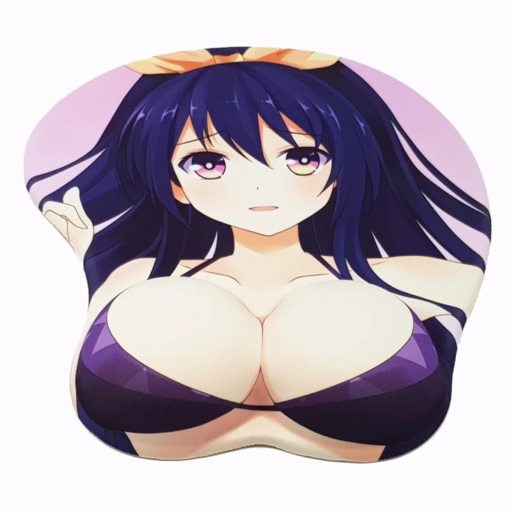 "Date A Live" Принцесса аниме 3D Oppai коврик для мыши с подставкой на запястье 26*21*3,2 см 2way ткань