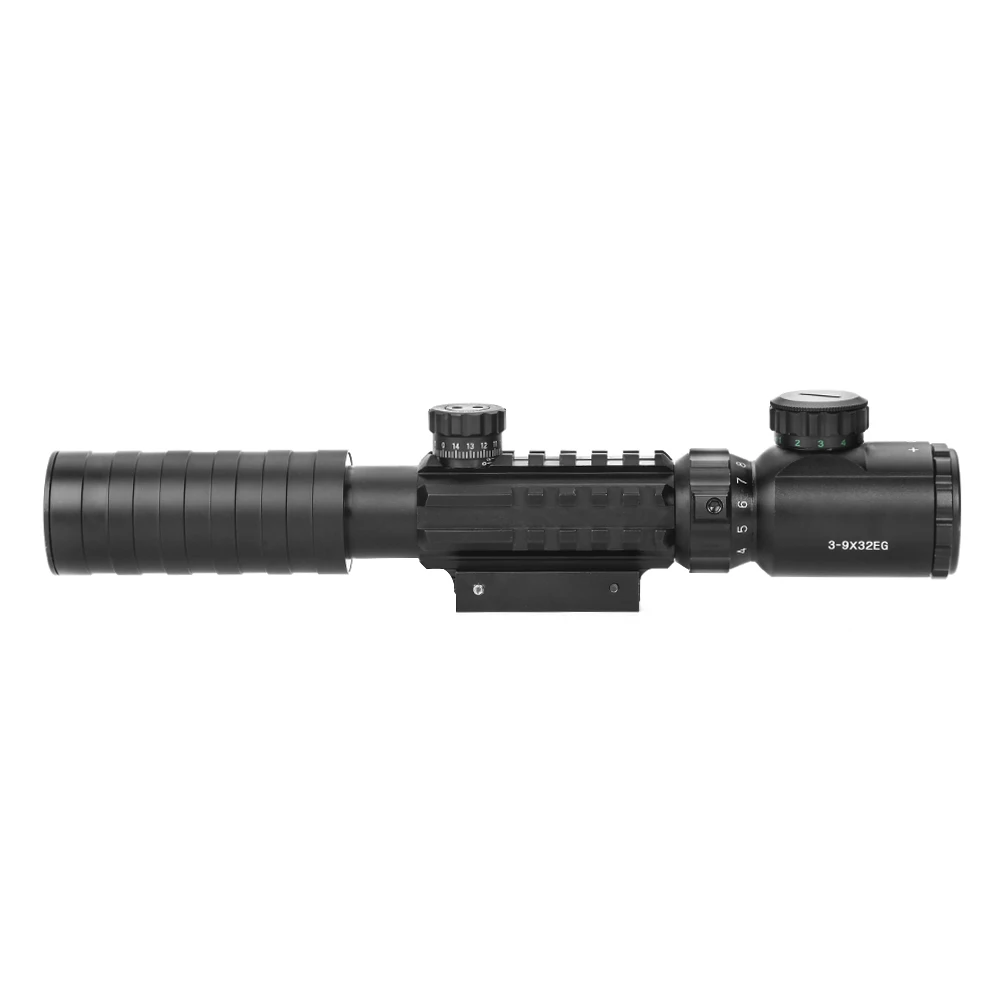 3-9x32 EG Tratical Hunting Riflescope Red&Green Illuminated Sight Fit 11/20MM Rail Mount optical sight For Outdoor Hunting  