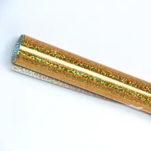 Золотая Лазерная теплопередача виниловая голографическая теплопередача виниловая железная футболка пленка для одежды 50 см x 50 см(20 ''x 20''