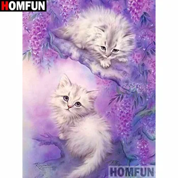 

HOMFUN Full Square/Round Drill 5D DIY Diamond Painting "Cartoon animal cat" 3D Diamond Embroidery Cross Stitch Home Decor A20103