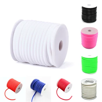 

Silicone Cord, Hollow, Wrapped Around White Plastic Spool, Black, 5mm, Hole: 3mm; about 10m/roll